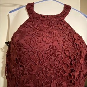 Lulu’s maroon floor length formal dress